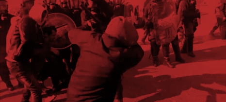 Polizeieinsatz gegen Streikende vor AlcarUno Levoni