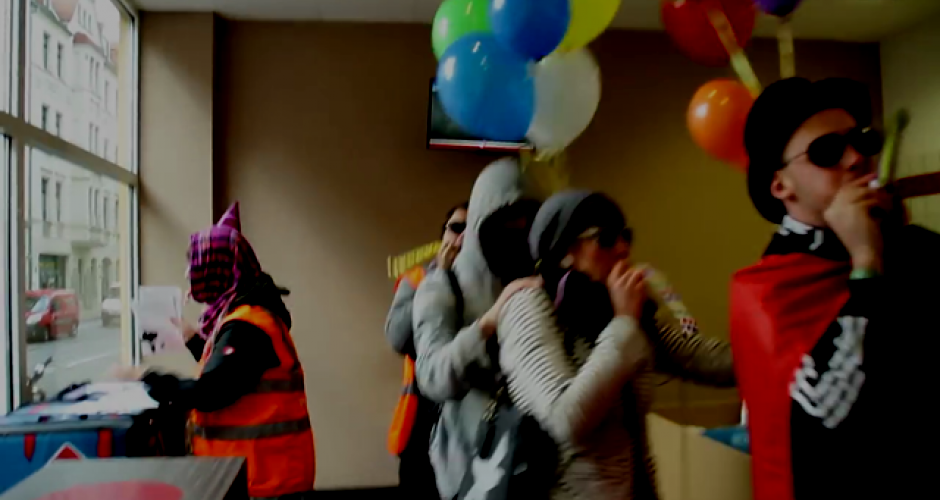 Party bei Domino's Pizza in Halle