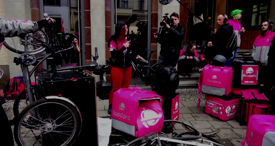 Protest vor Delivery Hero in Berlin