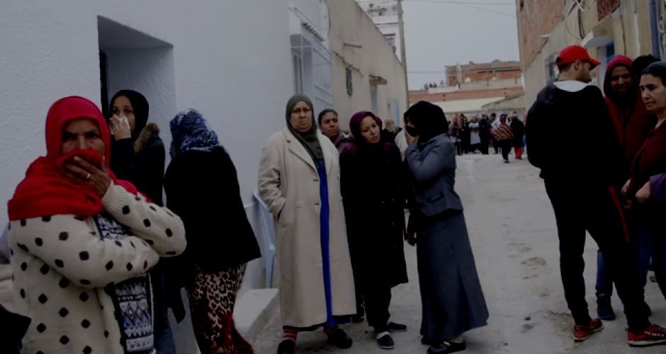 Women in the streets of Tborba Tunisia during the unrest 2018