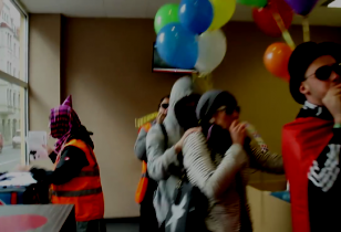 Party bei Domino's Pizza in Halle