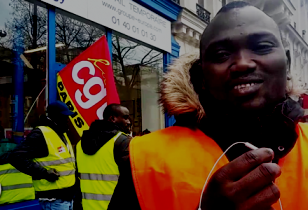 Streikender Bauarbeiter ohne Papiere, Paris